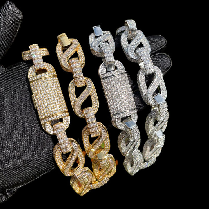 20MM Baguette Infinity Link Cuban Iced Out Diamond Necklace Chain