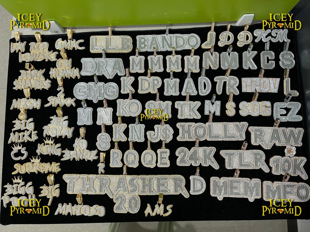 Rising Rose Edition Rose Flower Bail Iced Out Personalized Custom Name Necklace Pendant