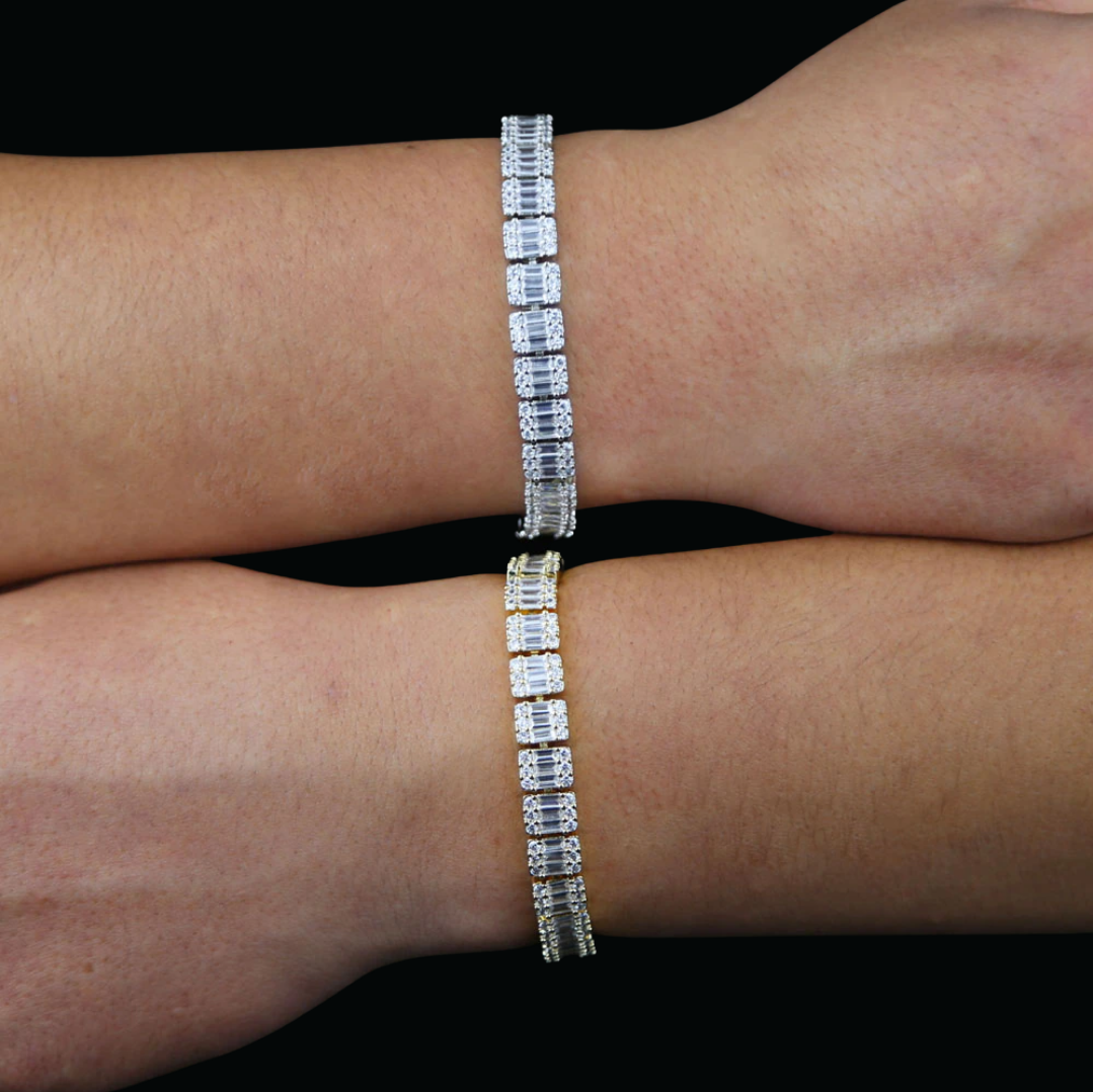 8MM Square Charm Iced Out Diamond Bracelet