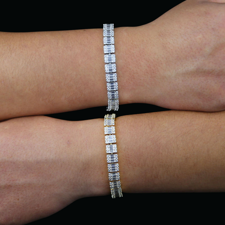 8MM Square Charm Iced Out Diamond Bracelet