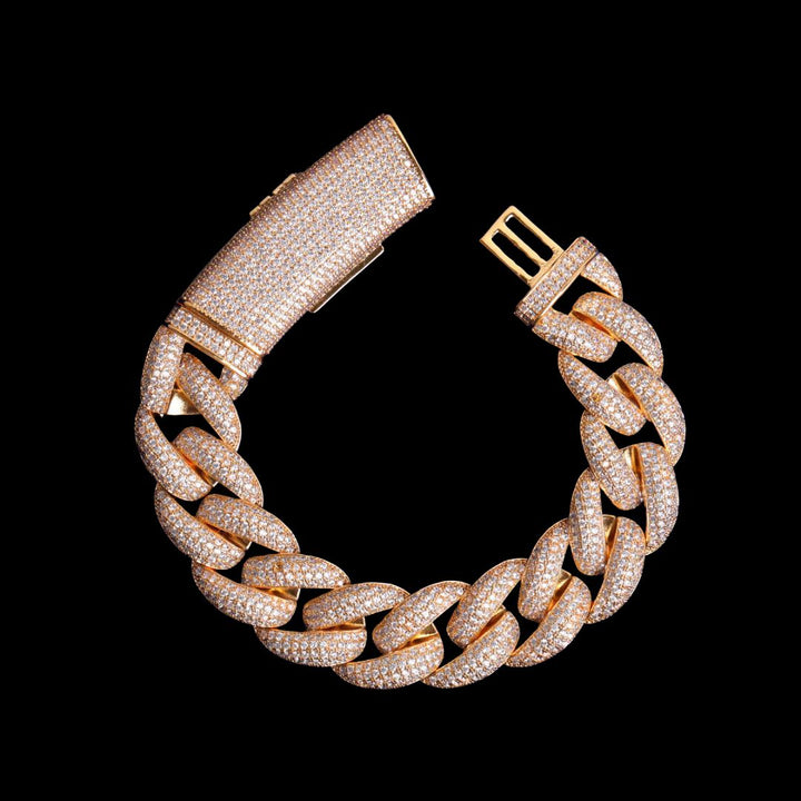 20MM Big Clasp Thick Miami Cuban Iced Out Diamond Bracelet