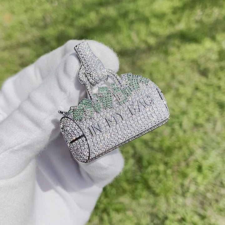 In My Bag Iced Out Letter Diamond Pendant Necklace