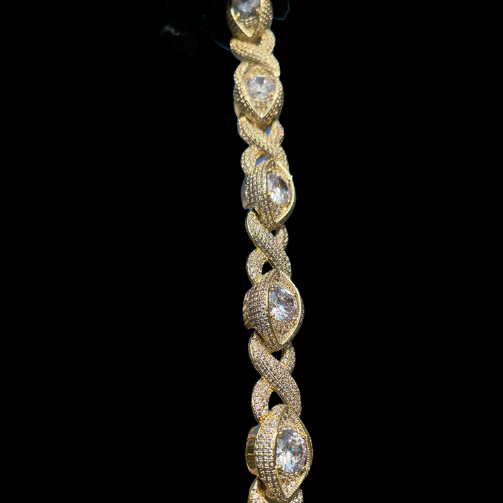 10MM Infinity Eye Cuban Link Iced Out Diamond Bracelet