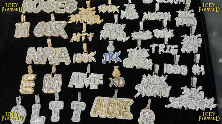 Diamond Clarity Clear Solid Iced Out Personalized Custom Name Necklace Pendant