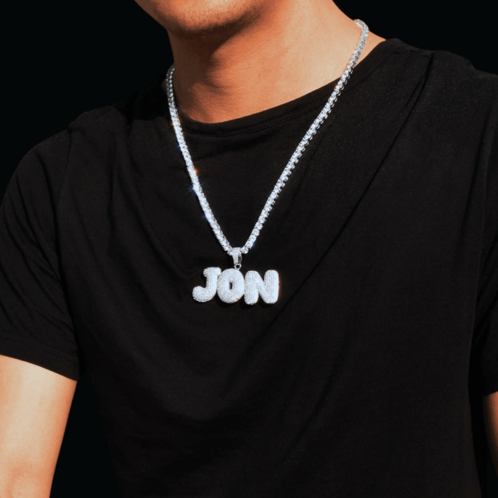 18K Gold Plated Letter Custom Name Necklace Personalized Pendant - Icey Pyramid