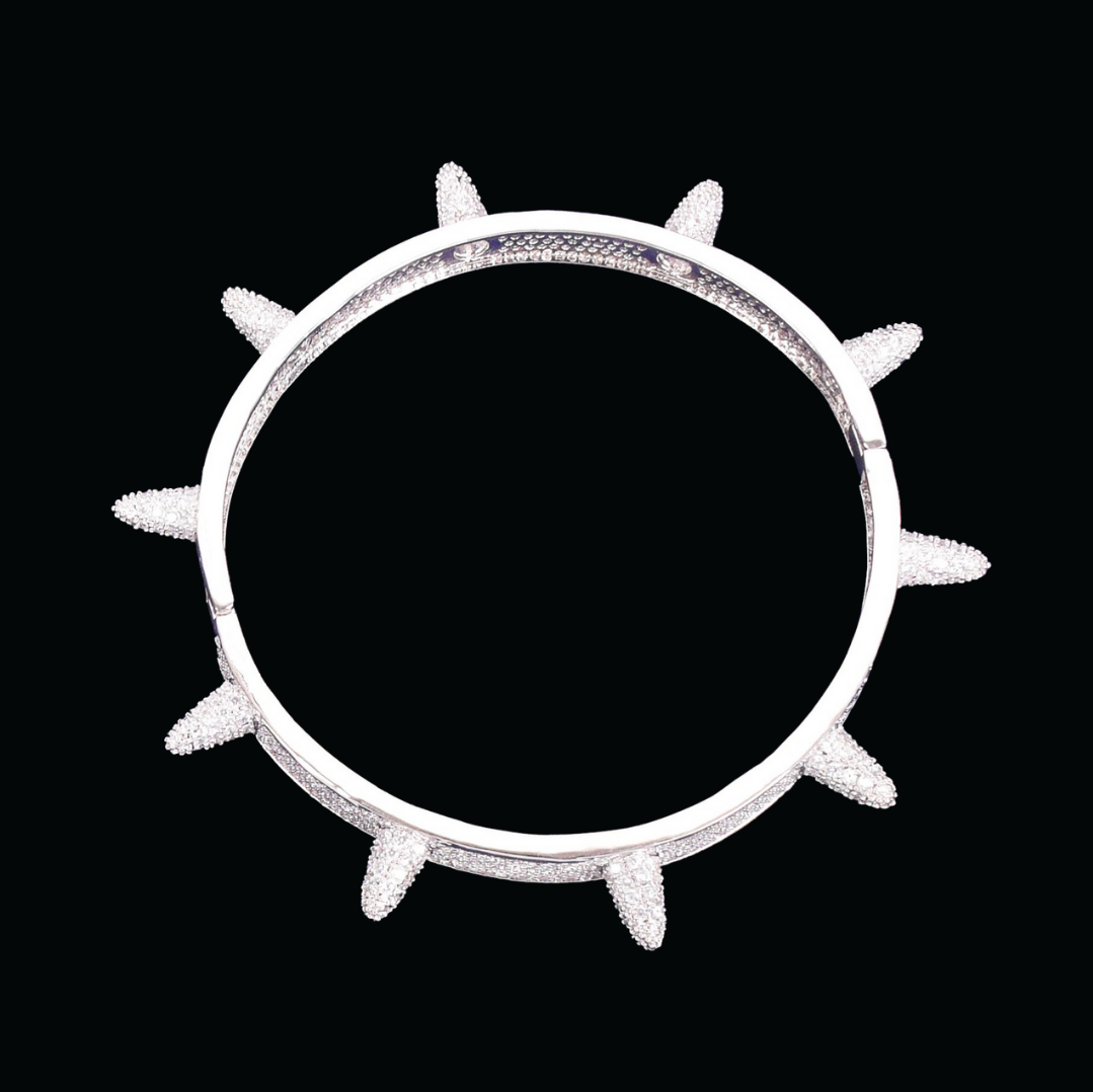 10MM Rivet Spiked Iced Out Diamond Bracelet