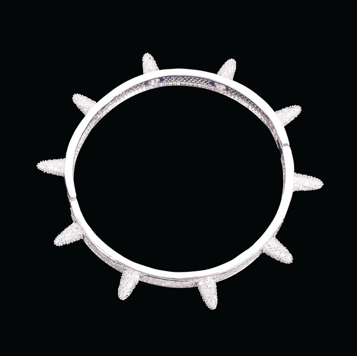 10MM Rivet Spiked Iced Out Diamond Bracelet