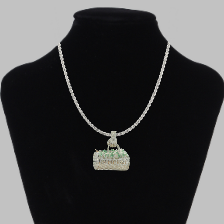 In My Bag Iced Out Letter Diamond Pendant Necklace
