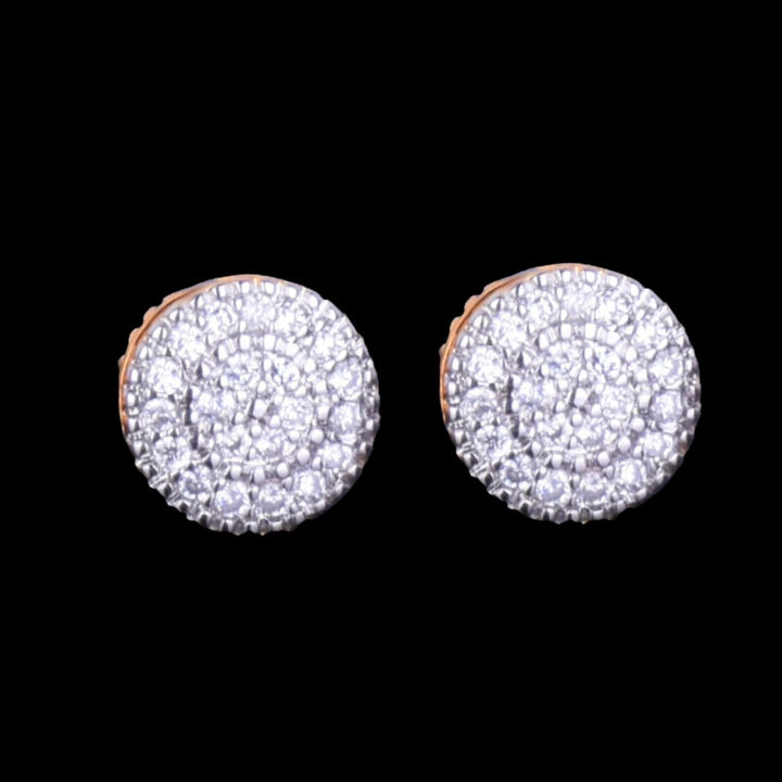 8MM Round Cut Iced Out Diamond Stud Earrings