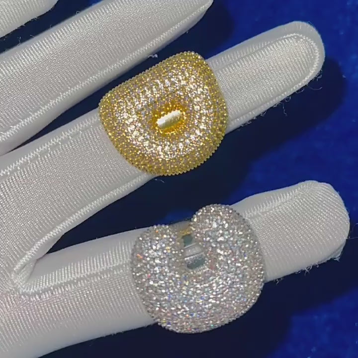 A-Z Initial Custom Letter Iced Out Diamond Ring