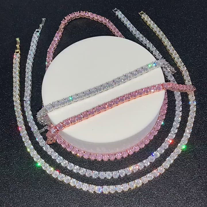 3-5MM 5A+ VVS Tennis Iced Out Diamond Bracelet