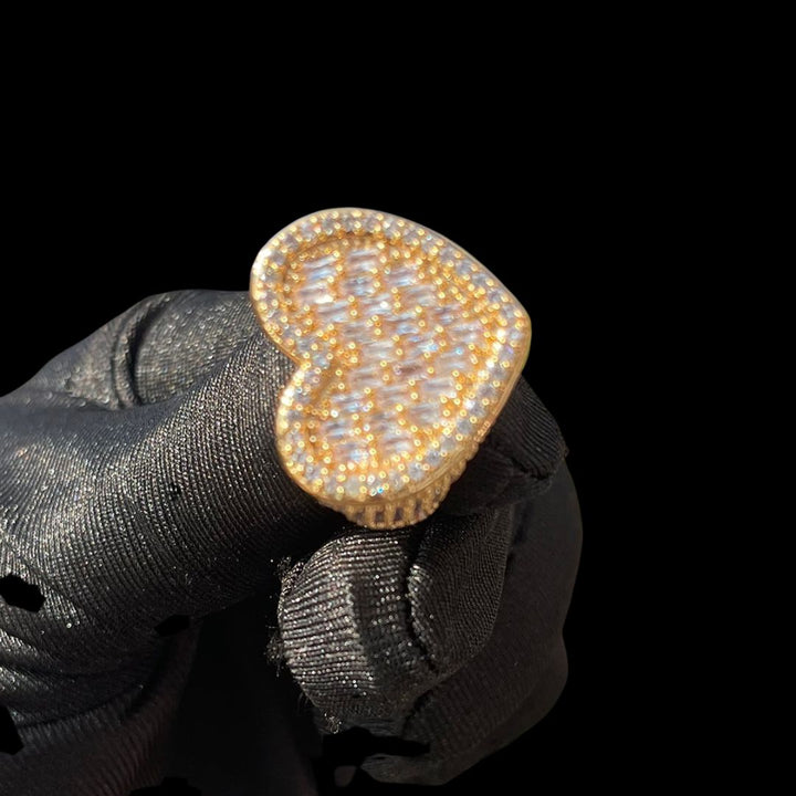 Heart Iced Out Tennis Diamond Ring