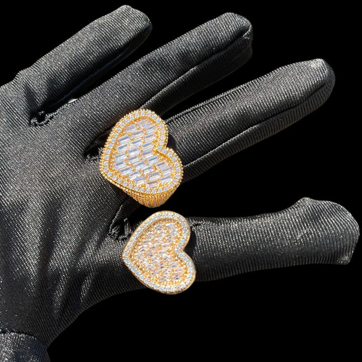 Heart Iced Out Tennis Diamond Ring