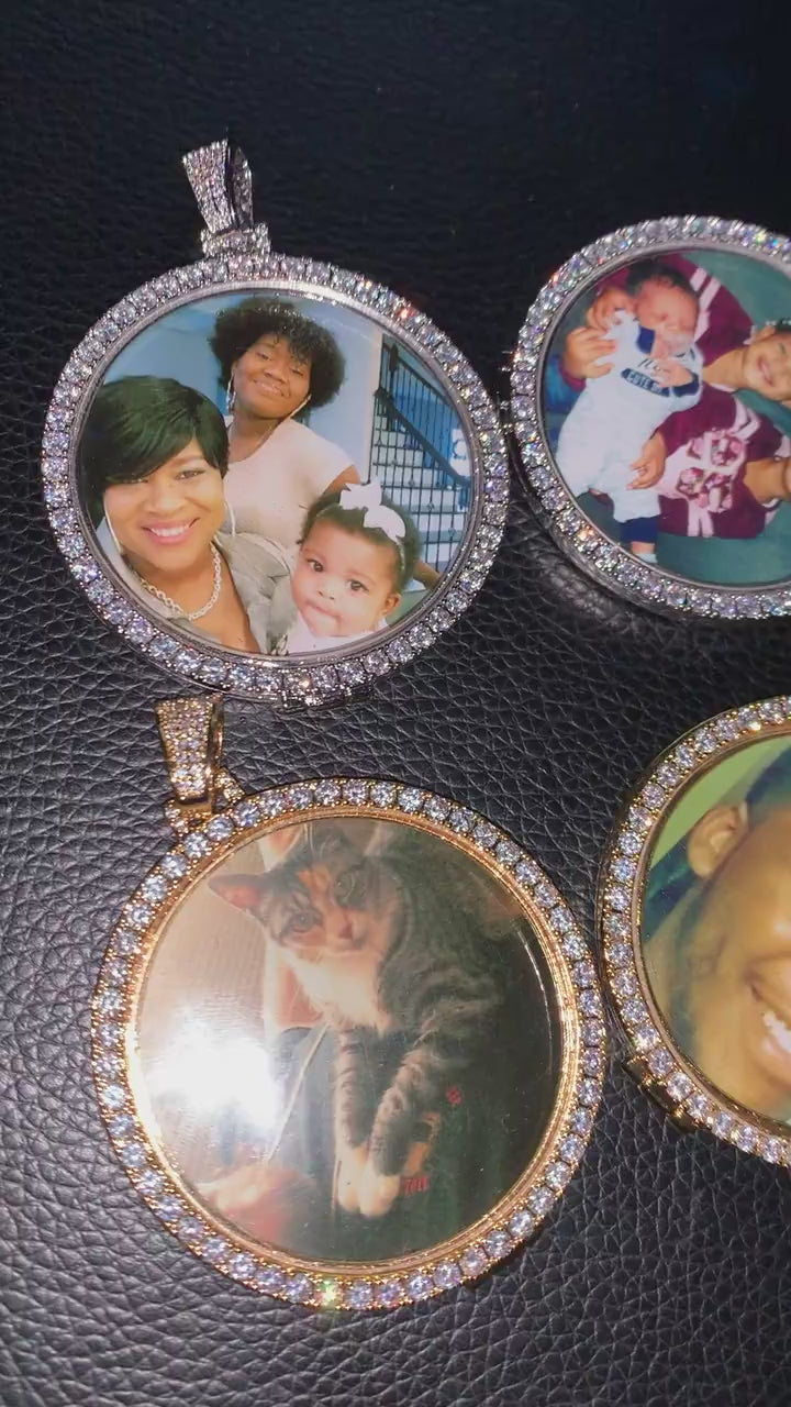 Round Tennis Classy Tennis Bail Custom Photo Picture Pendant Necklace