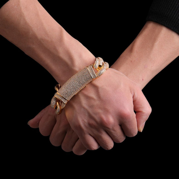 20MM Big Clasp Thick Miami Cuban Iced Out Diamond Bracelet