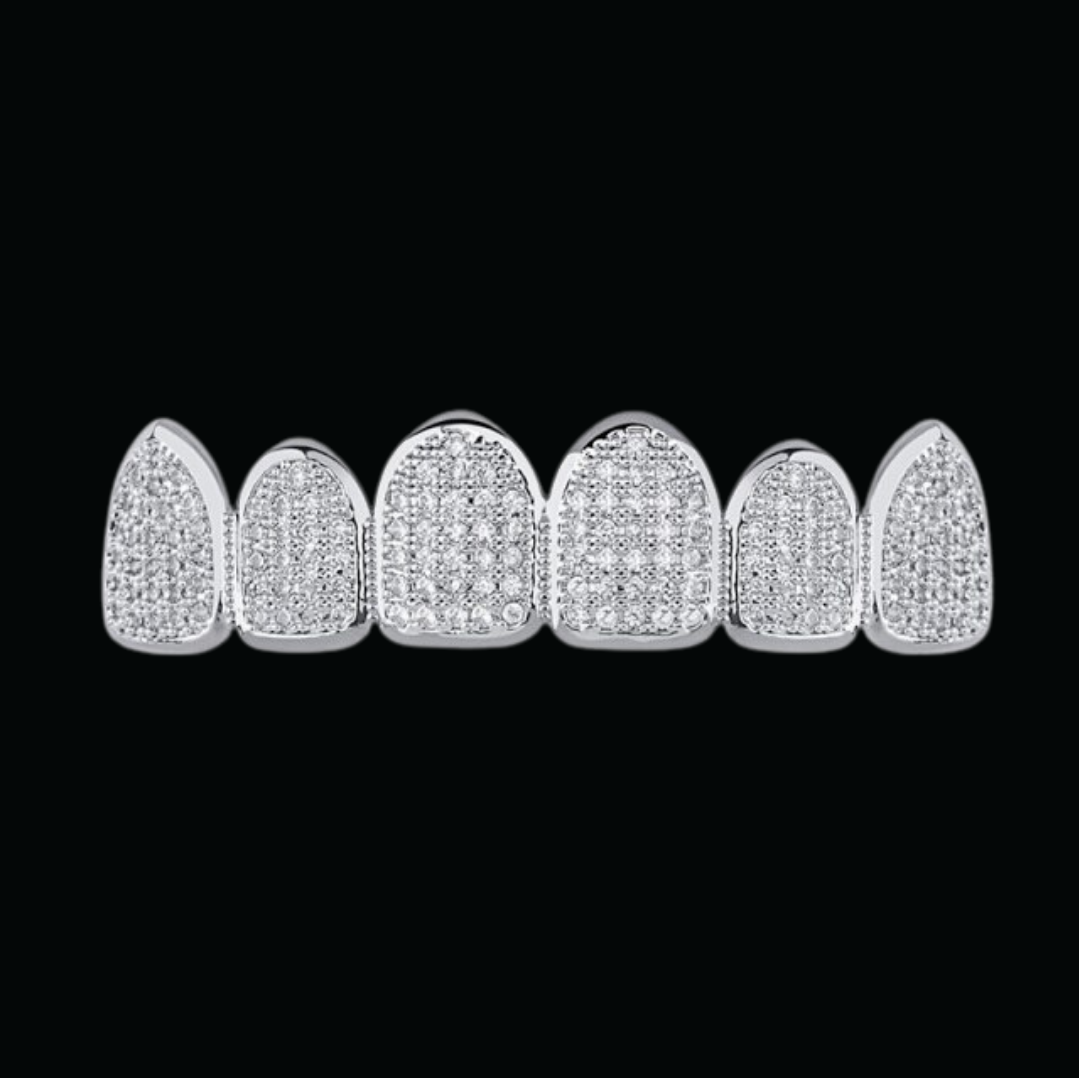 6 Top and Bottom Iced Out Diamond Grillz