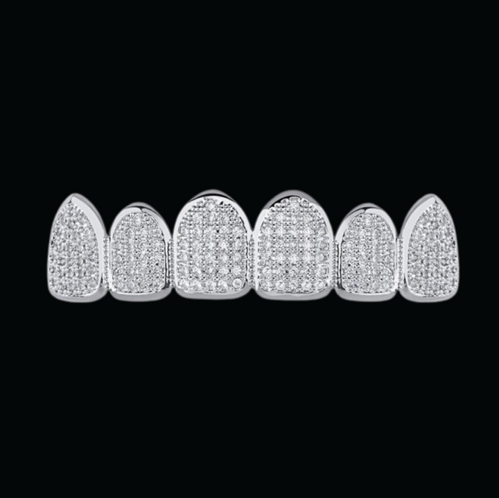 6 Top and Bottom Iced Out Diamond Grillz