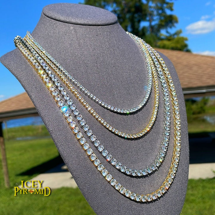 BEST | 3MM-5MM Row Style Endless Bling Shine Tennis Iced Out Diamond Necklace Chain