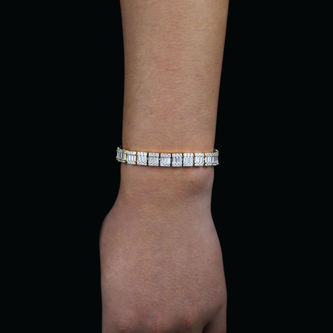 8MM Square Charm Iced Out Diamond Bracelet