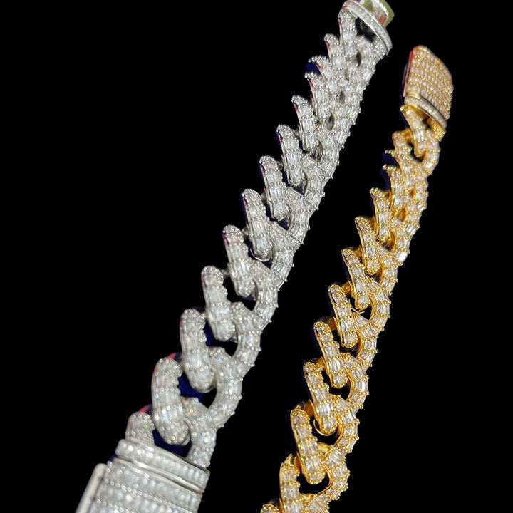19MM Fully Baguette Cuban Link Iced Out Diamond Bracelet