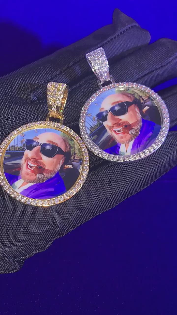 Round Tennis Custom Photo Picture Pendant Necklace