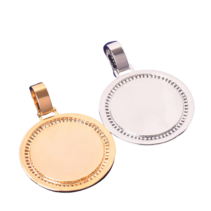 Baguette Cut Tennis Finish Custom Photo Picture Pendant Necklace