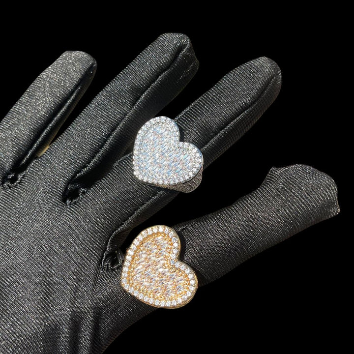 Heart Iced Out Tennis Diamond Ring
