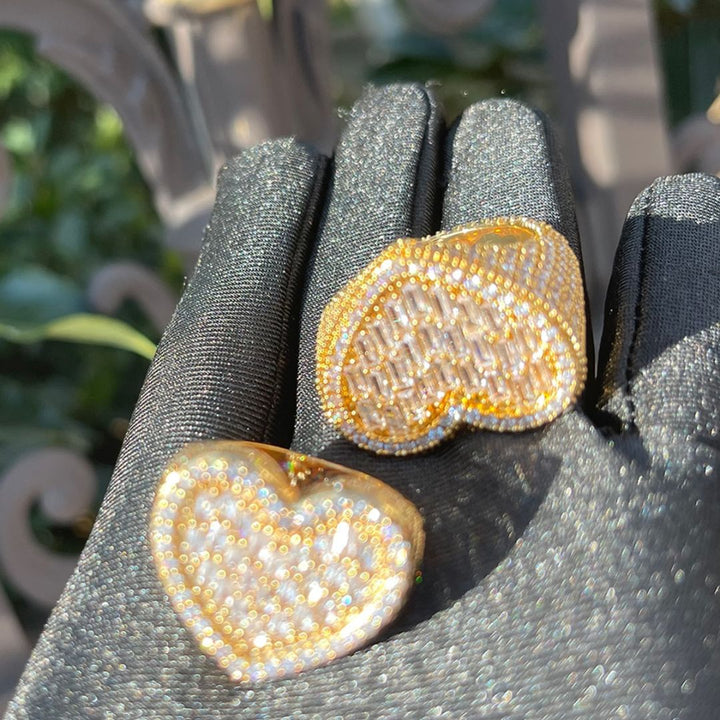 Heart Iced Out Tennis Diamond Ring