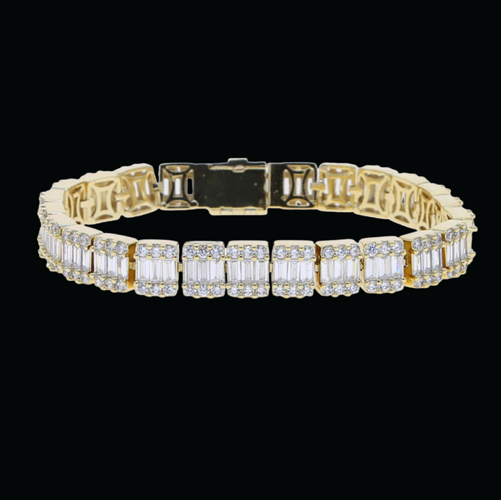 8MM Square Charm Iced Out Diamond Bracelet