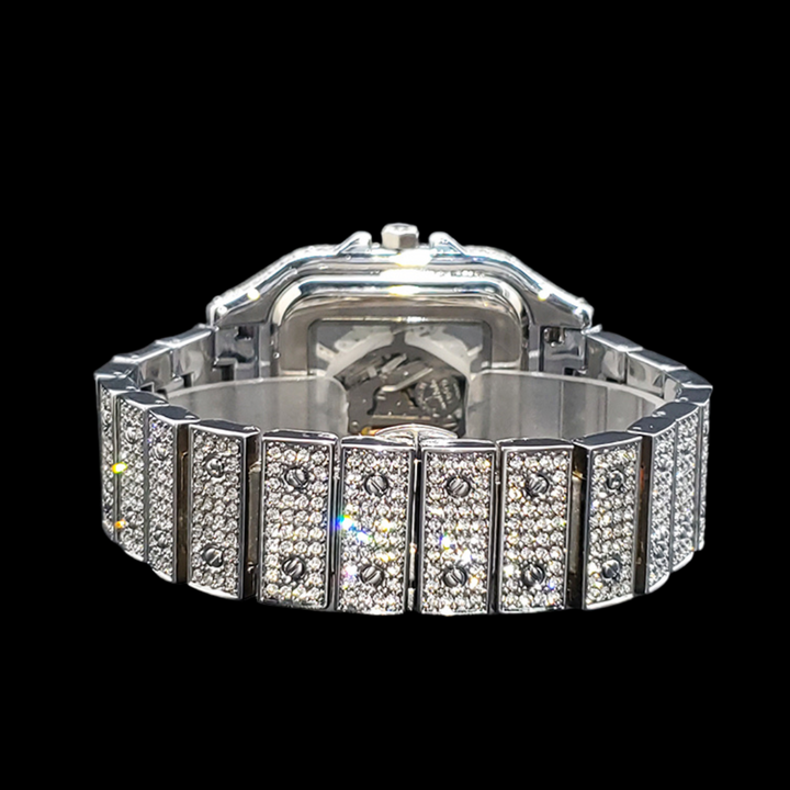 Skeleton Red Dial VVS Iced Out Diamond Designer Watch