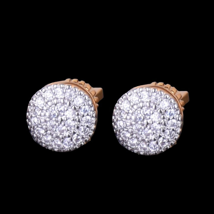 8MM Round Cut Iced Out Diamond Stud Earrings