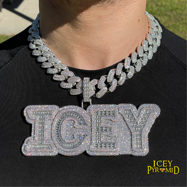 Drip Hard Style Iced Out Personalized Custom Name Necklace Pendant