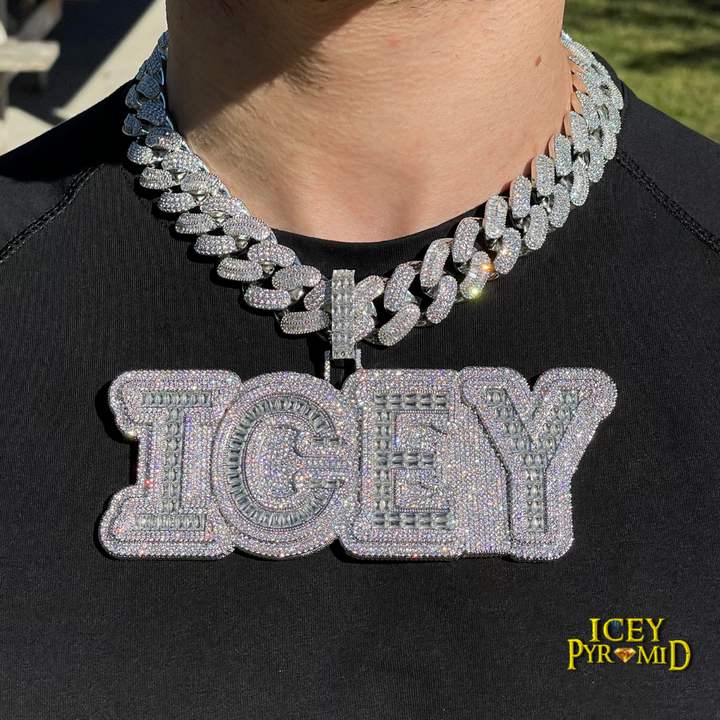 Drip Hard Style Iced Out Personalized Custom Name Necklace Pendant