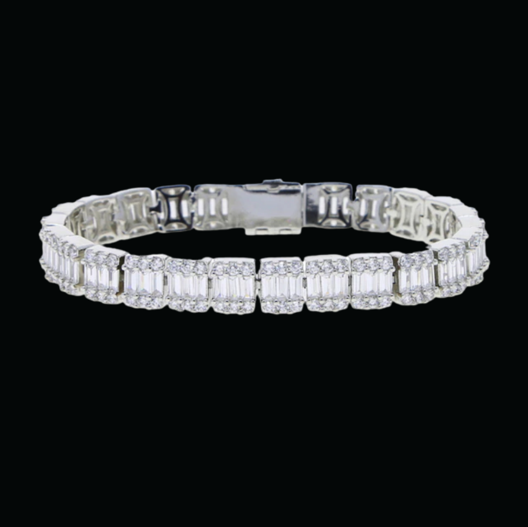 8MM Square Charm Iced Out Diamond Bracelet