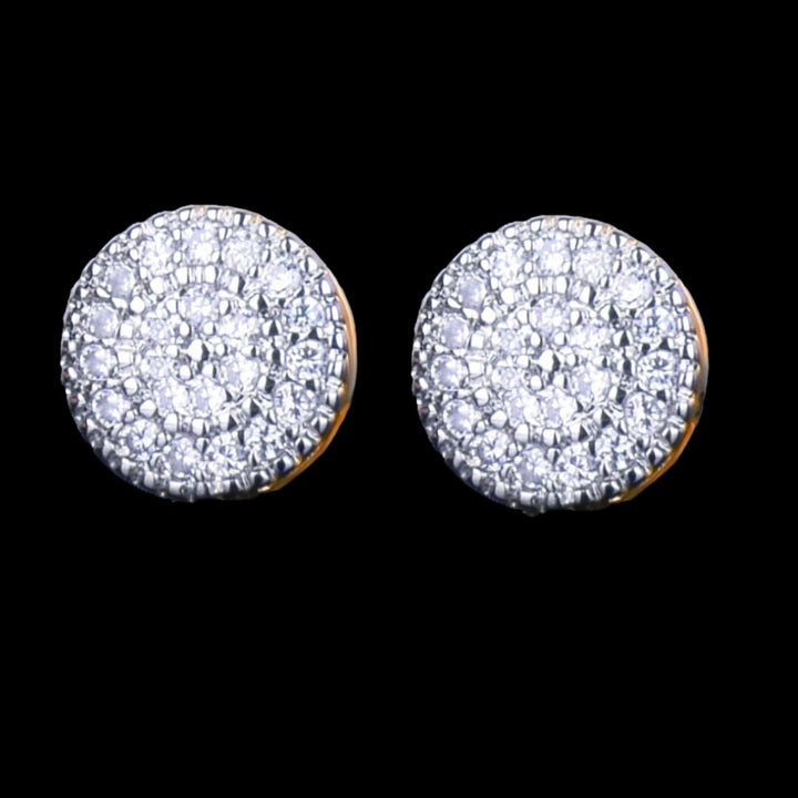 8MM Round Cut Iced Out Diamond Stud Earrings