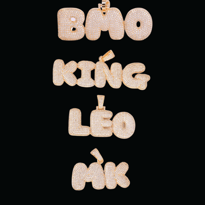 18K Gold Plated Letter Custom Name Necklace Personalized Pendant - Icey Pyramid