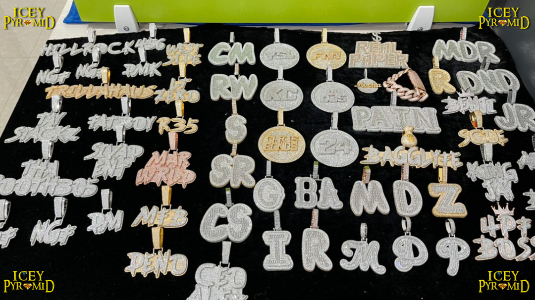 Rising Rose Edition Rose Flower Bail Iced Out Personalized Custom Name Necklace Pendant