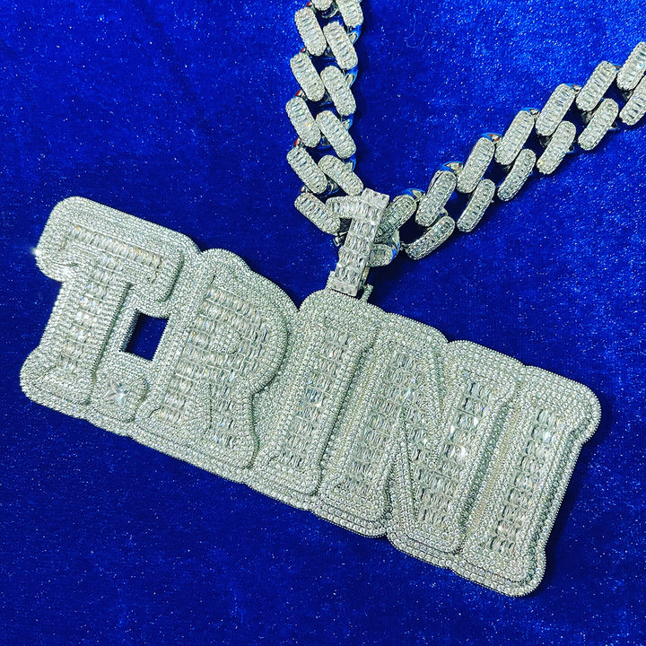 Drip Hard Style Iced Out Personalized Custom Name Necklace Pendant