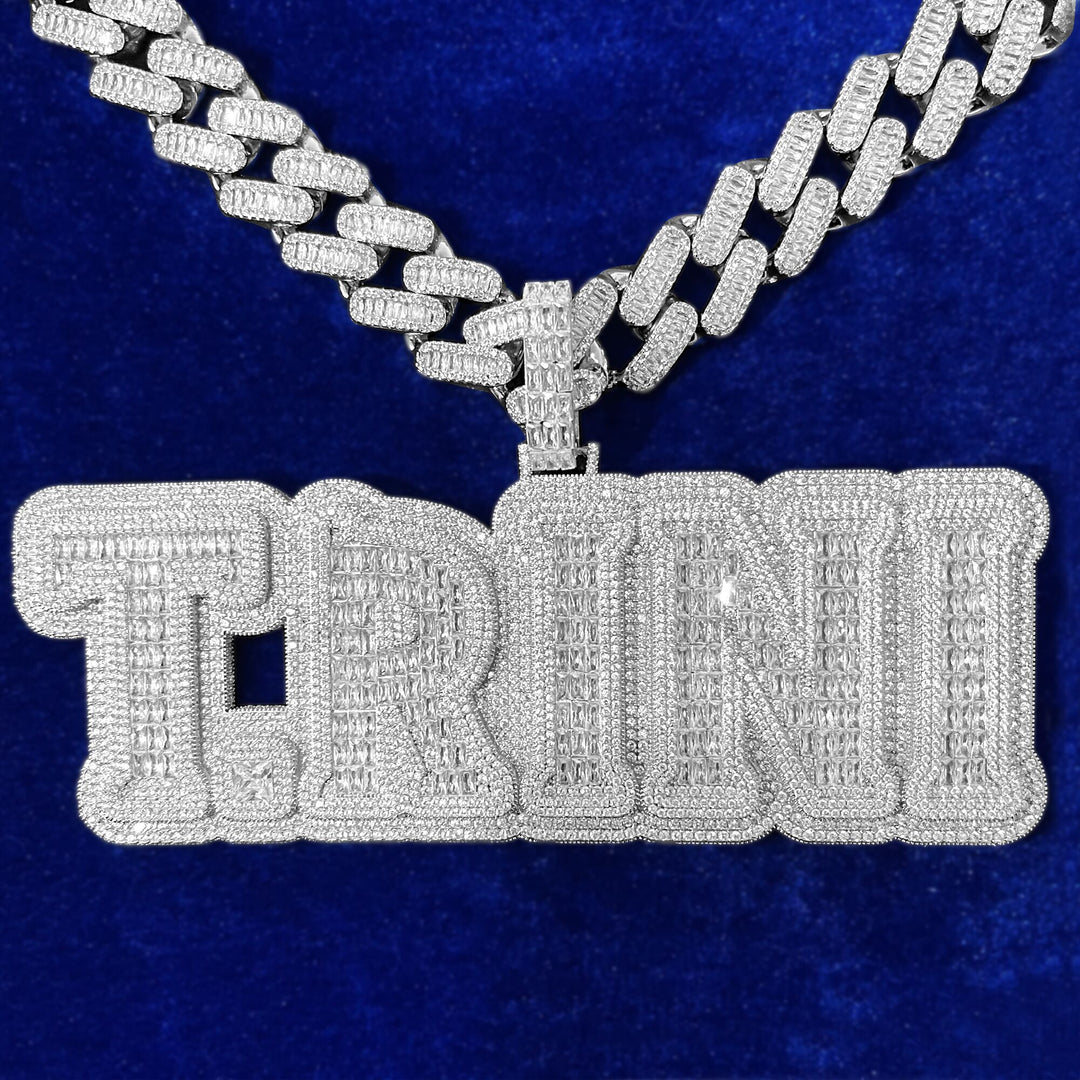 Drip Hard Style Iced Out Personalized Custom Name Necklace Pendant