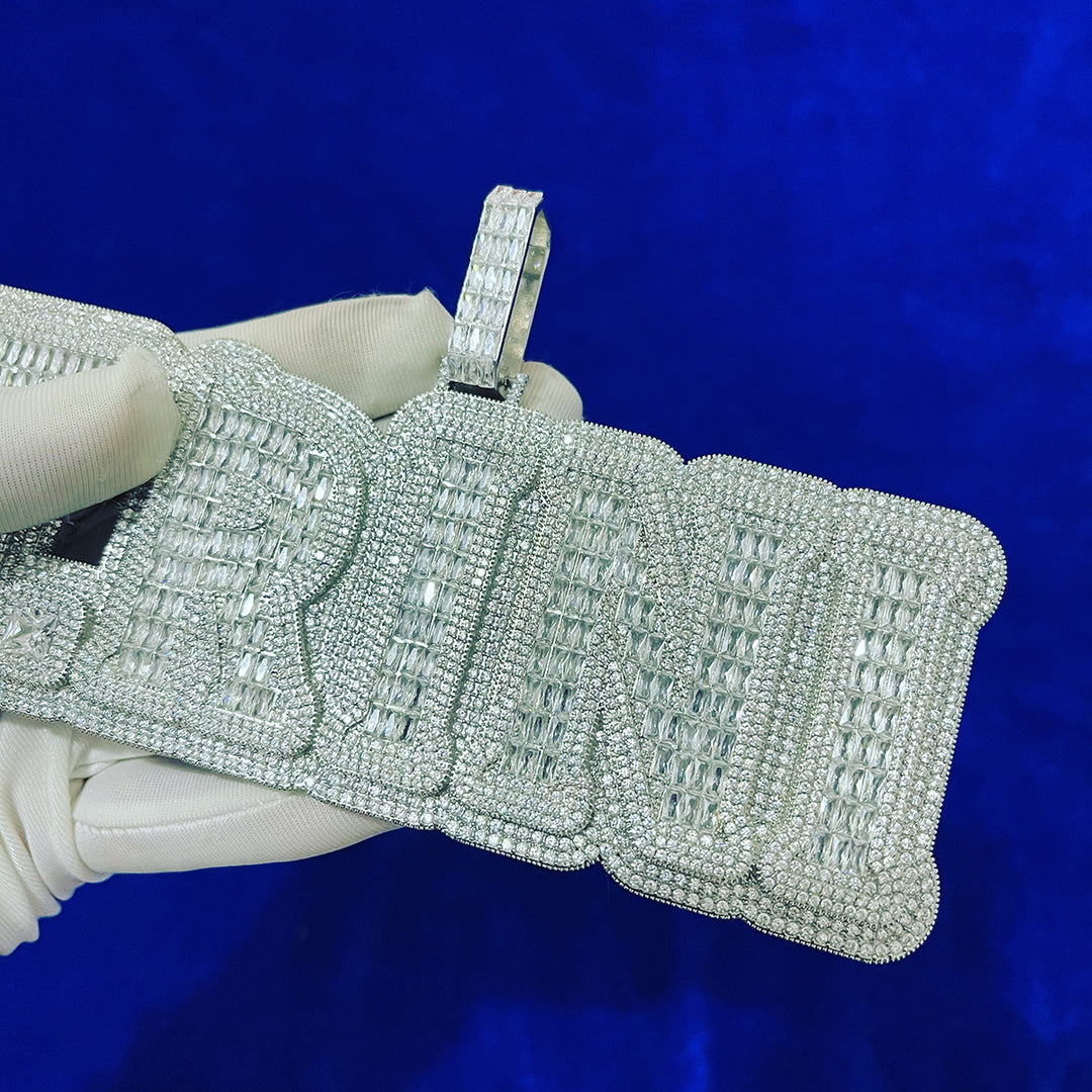 Drip Hard Style Iced Out Personalized Custom Name Necklace Pendant