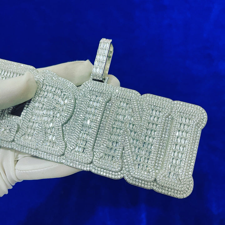 Drip Hard Style Iced Out Personalized Custom Name Necklace Pendant