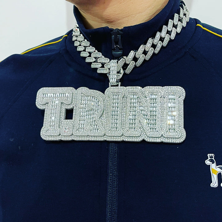 Drip Hard Style Iced Out Personalized Custom Name Necklace Pendant