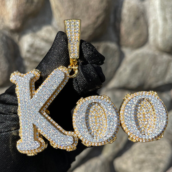 Two Tone Melting Edition Iced Out Personalized Custom Name Necklace Pendant