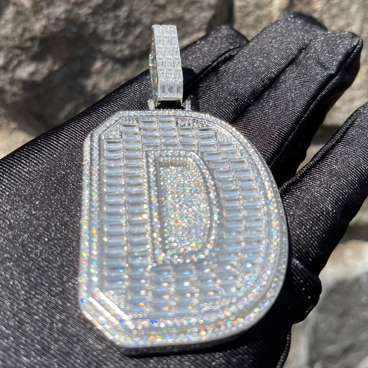 Diamond Edition Two Layers A~Z Iced Out Initial Custom Name Necklace Pendant