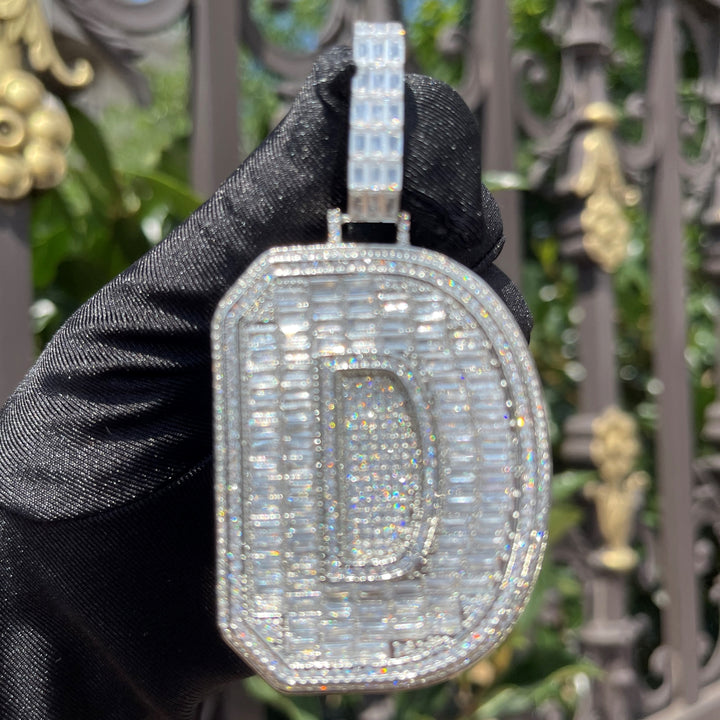 Diamond Edition Two Layers A~Z Iced Out Initial Custom Name Necklace Pendant