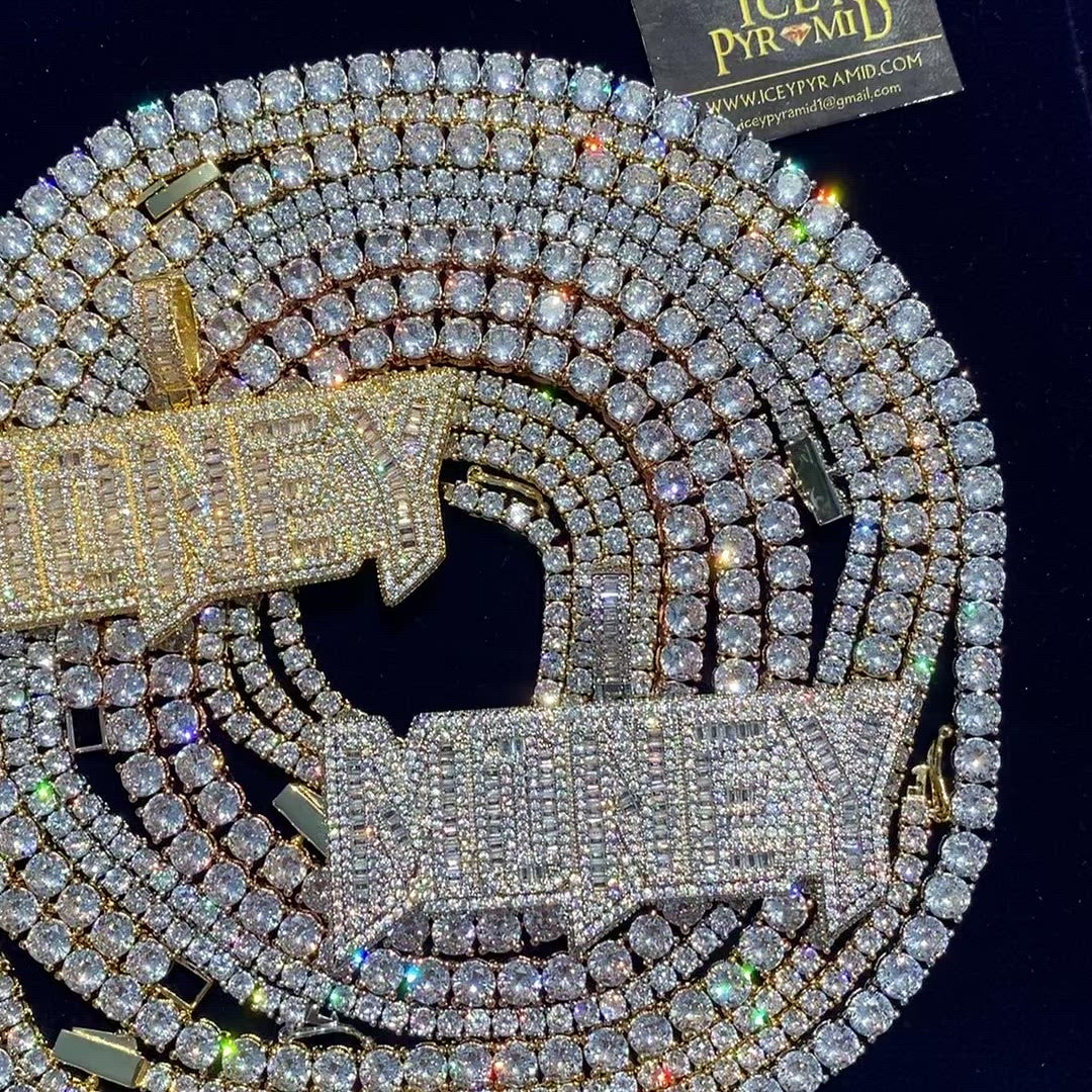 Money Iced Out Letter Diamond Pendant Necklace