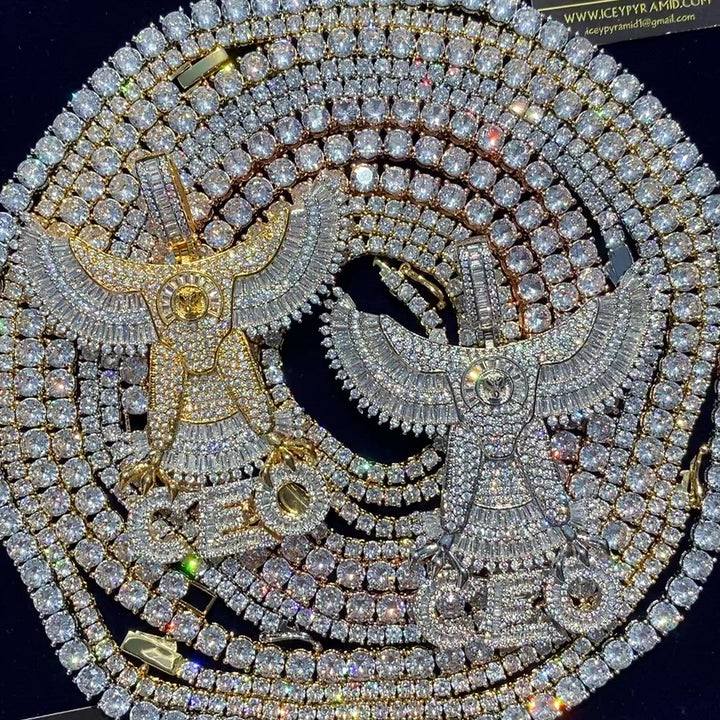 Eagle CEO Iced Out Letter Diamond Pendant Necklace