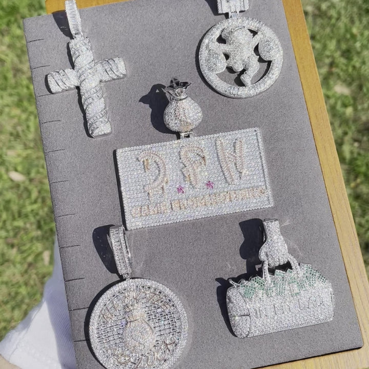 In My Bag Iced Out Letter Diamond Pendant Necklace