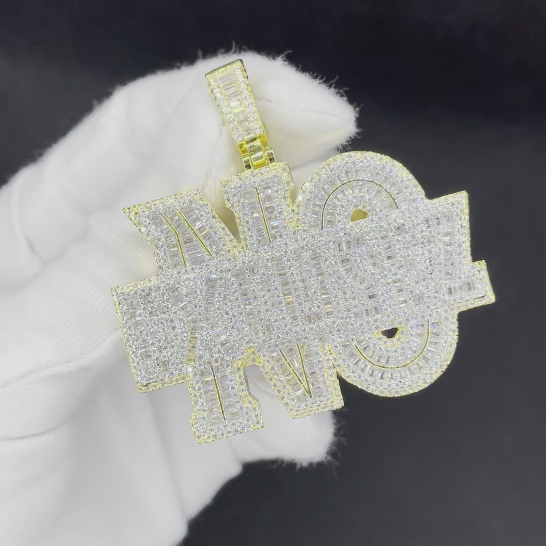 No Excusez Iced Out Letter Diamond Pendant Necklace