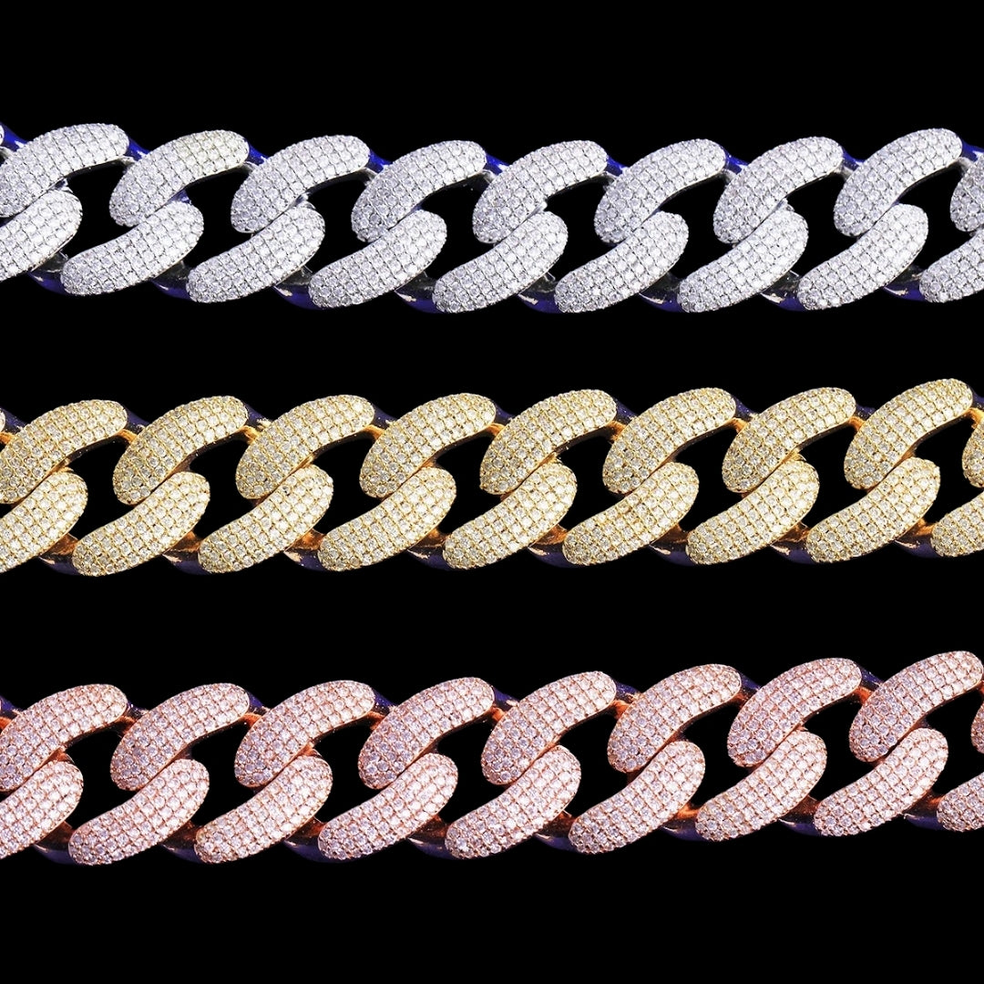 NEW | 20MM Rounded Solid Miami Cuban Iced Out Diamond Necklace Chain